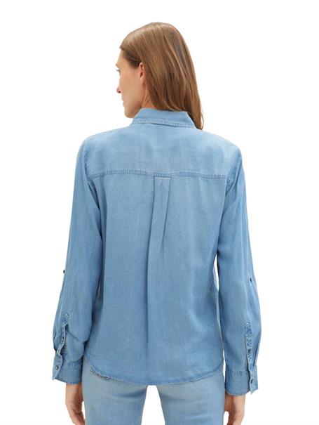 clean mid stone blue denim