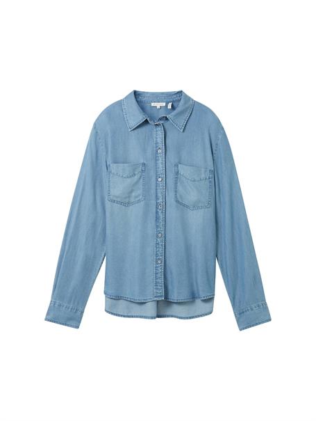clean mid stone blue denim