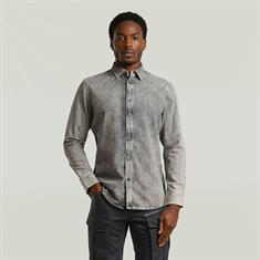 Clean slim shirt l\s sun faded graphite grey