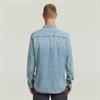 Clean slim shirt l\s sun faded pacific blue