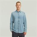 Clean slim shirt l\s sun faded pacific blue