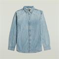 Clean slim shirt l\s sun faded pacific blue