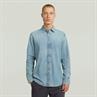 Clean slim shirt l\s sun faded pacific blue