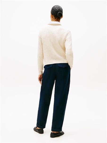 CO CABLE FINE GG C-NK LS SWEATER heather ivory petal