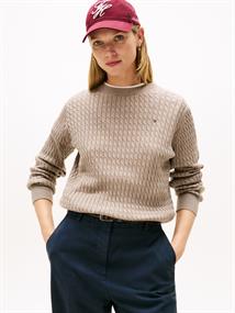 CO CABLE FINE GG C-NK LS SWT heathered taupe