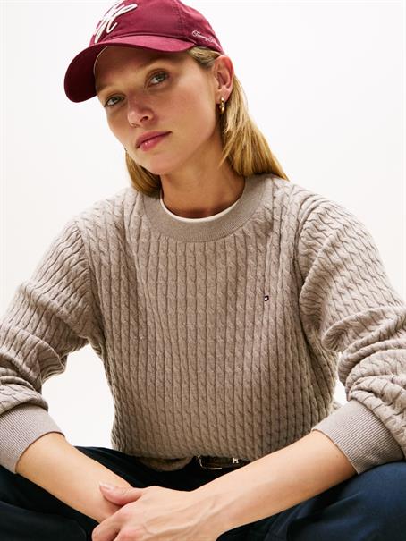 CO CABLE FINE GG C-NK LS SWT heathered taupe