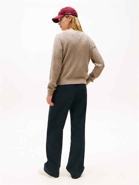 CO CABLE FINE GG C-NK LS SWT heathered taupe