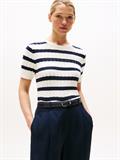 CO CABLE MID GG S/S C-NK SWT ivory silk-dark night navy stp