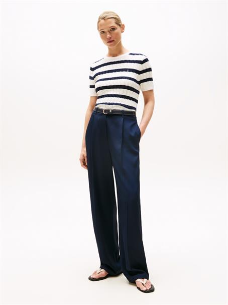 CO CABLE MID GG S/S C-NK SWT ivory silk-dark night navy stp