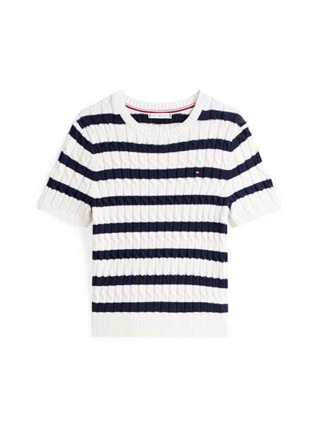 CO CABLE MID GG S/S C-NK SWT ivory silk-dark night navy stp