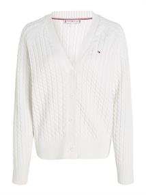 CO CABLE V-NK CARDIGAN ecru