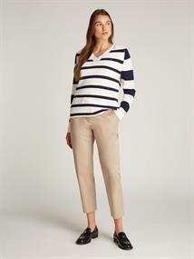 CO CARDI FINE GG LS V-NK SWT ivory petal-dark night navy stp