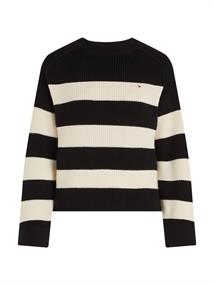 CO CARDI STITCH C-NK SWT black- calico rugby stp