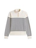 CO JERSEY GOLD BTN MOCK-NK SWT placed thin navy stp sweaters