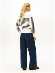 CO JERSEY GOLD BTN MOCK-NK SWT placed thin navy stp sweaters