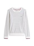 CO JERSEY STITCH C-NK LS SWT ivory silk-dark night navy fine stp