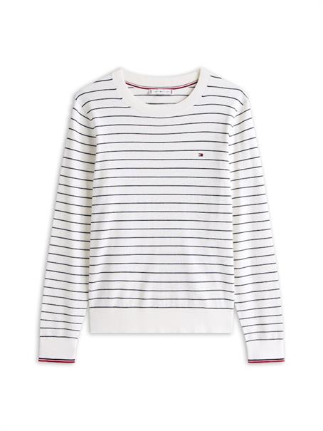 CO JERSEY STITCH C-NK LS SWT ivory silk-dark night navy fine stp