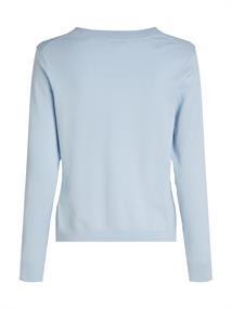 CO JERSEY STITCH V-NK SWEATER breezy blue
