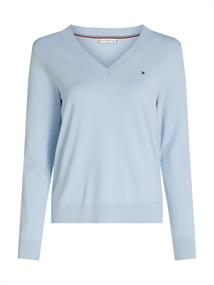CO JERSEY STITCH V-NK SWEATER breezy blue