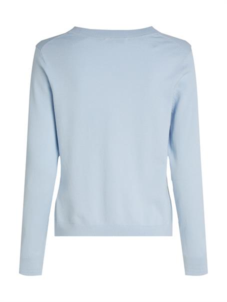 CO JERSEY STITCH V-NK SWEATER breezy blue