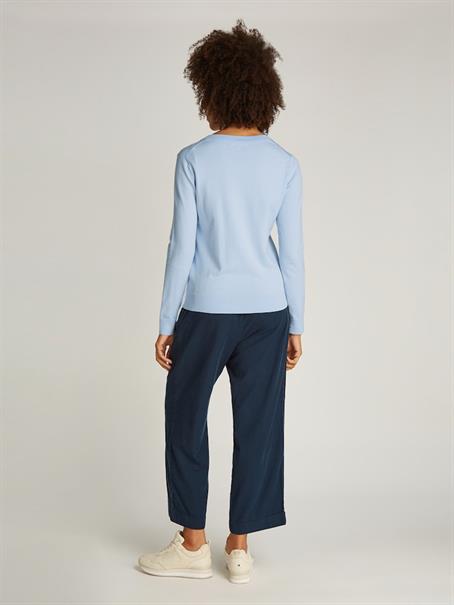 CO JERSEY STITCH V-NK SWEATER breezy blue