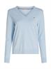 CO JERSEY STITCH V-NK SWEATER breezy blue
