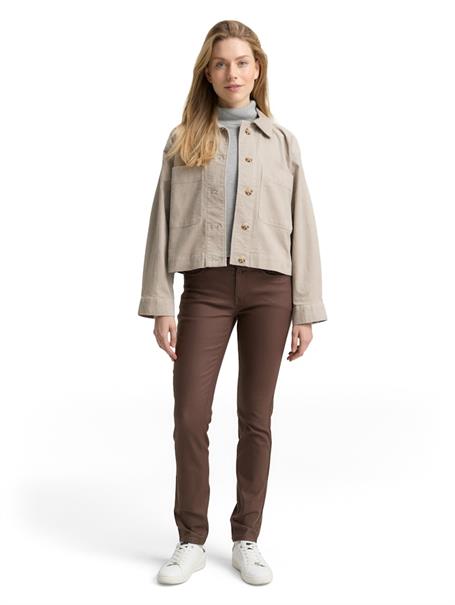 Coated TTLENE SLIM Jeans brown coated denim
