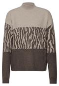 Color-Block Jacquard Sweater dark nomad brown mel.