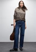 Color-Block Jacquard Sweater dark nomad brown mel.