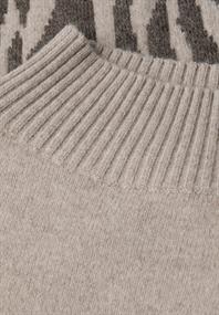 Color-Block Jacquard Sweater dark nomad brown mel.