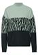 Color-Block Jacquard Sweater evernight green