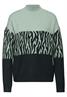 Color-Block Jacquard Sweater evernight green