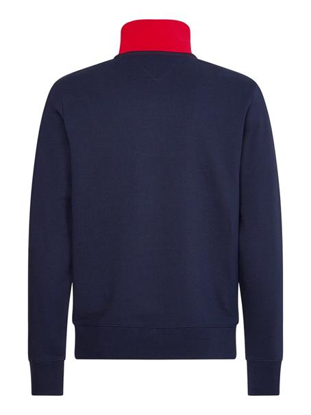 COLOR BLOCK MOCK NECK red - multi