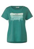 Colorblock Partprint Shirt lagoon green