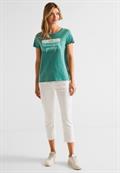 Colorblock Partprint Shirt lagoon green