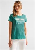 Colorblock Partprint Shirt lagoon green