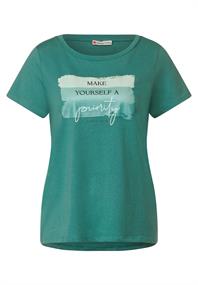 Colorblock Partprint Shirt lagoon green