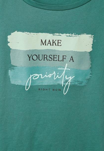 Colorblock Partprint Shirt lagoon green