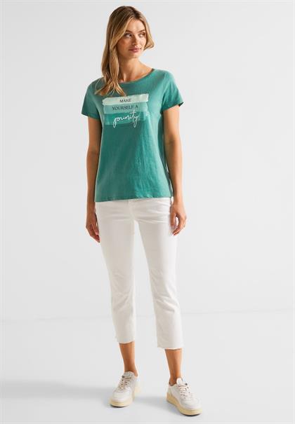 Colorblock Partprint Shirt lagoon green