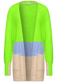 Colorblock Strickjacke shiny apple green