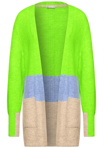 Colorblock Strickjacke shiny apple green