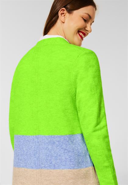 Colorblock Strickjacke shiny apple green