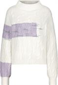 Colourblocking-Pullover mit Zopfmuster off-white