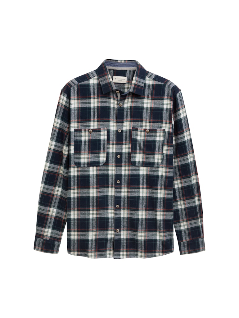 Tom Tailor Herren Freizeithemd COMFORT CHECKED SHIRT - Relaxed Fit günstig online kaufen