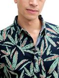 Comfort Fit Hemd mit Palmen-Print navy multi leaf design