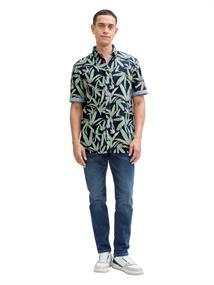 Comfort Fit Hemd mit Palmen-Print navy multi leaf design