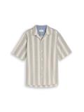 Comfort Fit Kurzarmhemd mit Streifen olive multicolor stripe