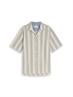 Comfort Fit Kurzarmhemd mit Streifen olive multicolor stripe