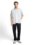 Comfort Fit Seersucker Kurzarmhemd light blue white stripe