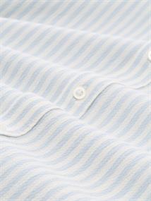 Comfort Fit Seersucker Kurzarmhemd light blue white stripe